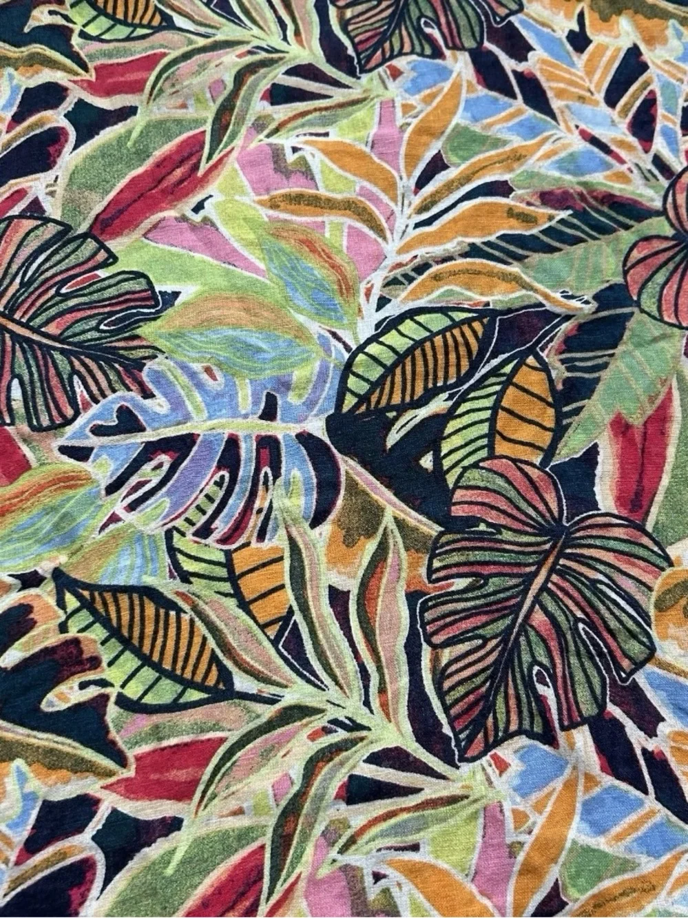 C&C CA Linen Shift Dress Medium Colorful Bold Tropical Resort Beach Cottage Vaca - Picture 2 of 11